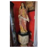 2pcs - slate top pedestal/ Huge plaster angel -
