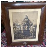 Jesus the good shepherd framed print 27ï¿½x21ï¿½