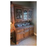 2pc Maple hutch - Aprx 54x19x73 - The inside top