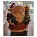 Cookie jar ceramic Santa. In the box.