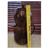 Pottery dripolator coffee pot