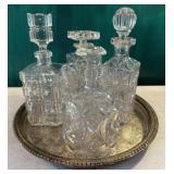 Tray w/ 4 decanters