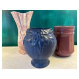 3 pottery vases