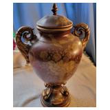 Burgundy, earn with floral print.