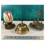 Brass candle sconce, bell, candleholder
