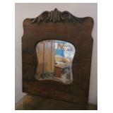 Beveled oak mirror - Aprx 20x24
