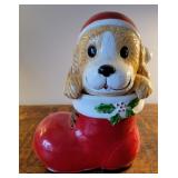 Christmas dog cookie jar