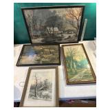 4 piece wintry art
