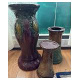 3 jardiniere stands pedestals
