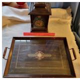 Deco Wooden tray, desk clock