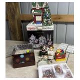 Tub full of Christmas, spode tree, cookie jar,