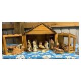 tub of Christmas nativity set
