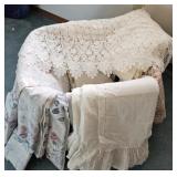 Blue tub of curtains