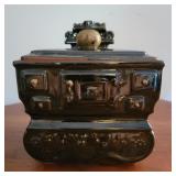 Cookie jar vintage antique black stove