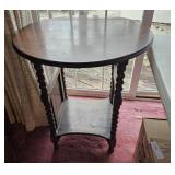 Oak side table with rope twist legs 28"30"