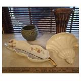 4pcs pottery - McCoy, Abingdon, redwing