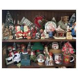 Contents of two shelves removed - Christmas