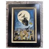 Folksy Halloween painting on cabinet door 24ï¿½x18ï¿½