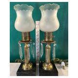2 petite lamps w/ prisms