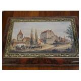 English tin filled with misc treasures