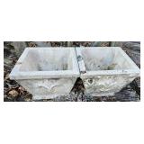 2 concrete planters 14"14"10"
