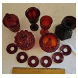 Lot of ruby glass