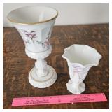 2 pieces Westmoreland vases - hand painted