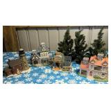 top of Christmas houses ,Christmas trees,