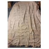 White Large beautiful crocheted popcorn bedspread