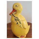 Cookie jar -  McCoy duck, green leaf and bill
