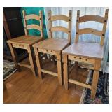 3 pine stools 24" seat