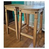 2 pine stools 30"h