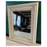 Mirror w/ painted white frame 21ï¿½x17ï¿½