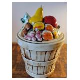 Cookie jar McCoy fruit in basket.