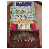 6 Table runners and Fabric wreath,