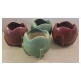 4 McCoy planters - 1 quite worn