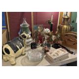 misc glassware, Christmas related items,