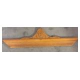 Heavily carved oak crest - Aprx 37"