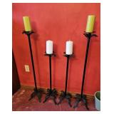 4 metal candle sticks