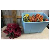Poinsettia and flowers - tub