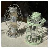 2 bird feeders