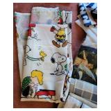 box - Shower curtains w/matching hooks, snoopy,