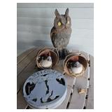 Owl, birds, welcome sign