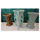 2 McCoy 1 Abingdon vases
