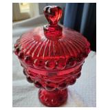 Elegant ruby eyewinker covered dish