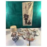 Japanese fans, wall hanging, bamboo steamer etcï¿½