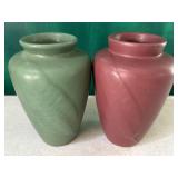 2 Zanesville pottery vases