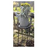 Watering can and stool