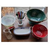 Mixed box of strainers cocktail stirrers, antique