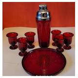 8pc beautiful red cordial set